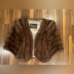 Womens Fur Shawl - Shrug / Vintage Sable Fur Stole / 1950's Sable Wrap